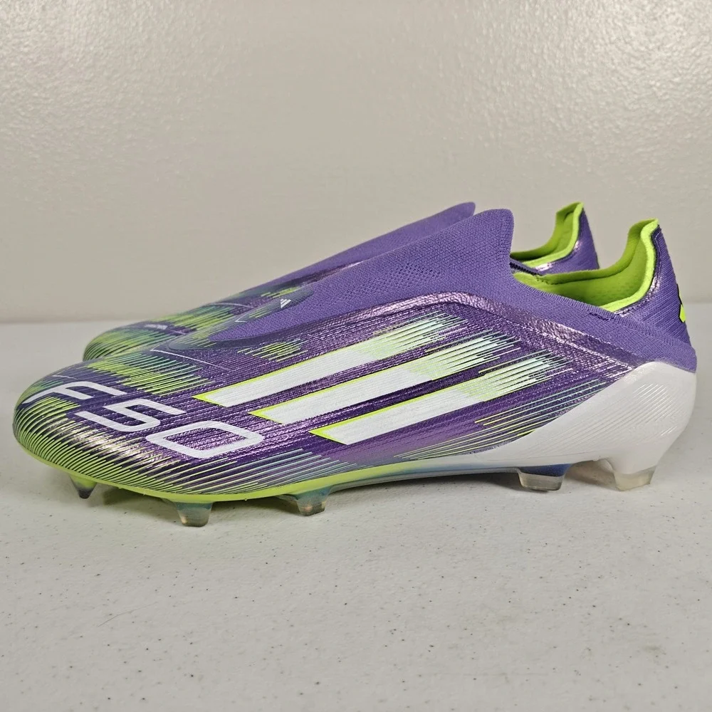 Adidas F50 Elite Laceless FG Soccer Cleats Men's Size 13 Purple Green JH7628